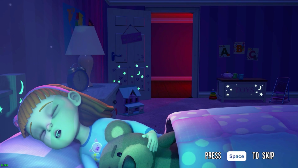 Cutscene akhir saat pemain gagal menghadang gerombolan mainan dan monster. Di sini si gadis kecil kembali tertidur, namun dari balik pintu muncul segerombolan mainan hidup di dunia nyata yang akan menyergapnya.